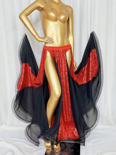 Falda de Baile con Lentejuelas y Abertura Elegante para Mujer - Image 10