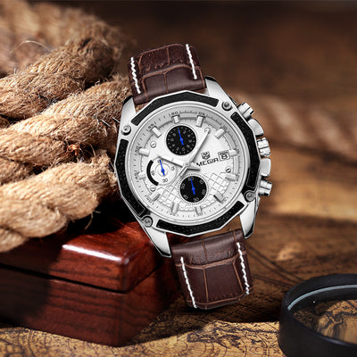 Reloj de Cuero Multifuncional para Hombre