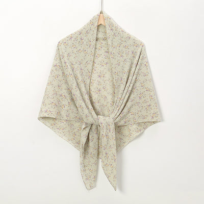 Pañuelo Cuadrado de Gasa Estampado Perla con Pliegues - Image 24