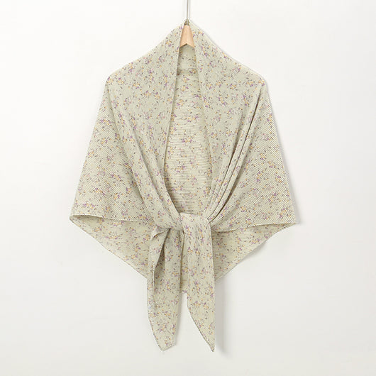 Pañuelo Cuadrado de Gasa Estampado Perla con Pliegues - Image 24