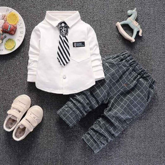Conjunto de Camisa y Corbata para Niños - Traje de Dos Piezas