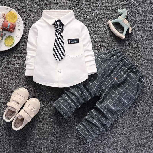 Conjunto de Camisa y Corbata para Niños - Traje de Dos Piezas