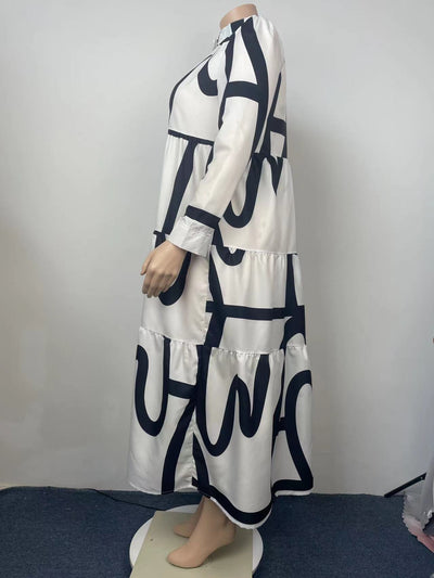 Vestido Camisero Estampado Plus Size para Mujer - Image 3
