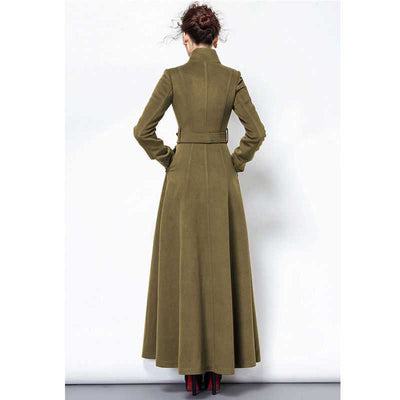 Abrigo Largo Ajustado de Lana Over-the-knee para Mujer - Image 3