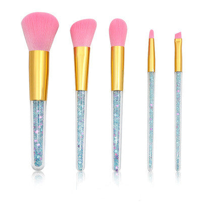 Set de 5 Brochas de Maquillaje con Mango Transparente