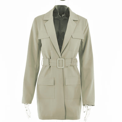 Cardigan Solido de Solapa Larga Elegante - Image 5