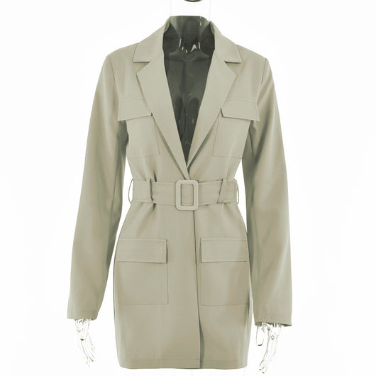 Cardigan Solido de Solapa Larga Elegante - Image 5