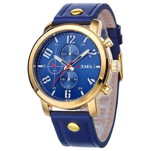 Reloj de Cuarzo con Diseño de Tres Esferas - Estilo Deportivo Moderno