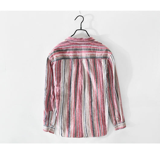 Camisa de Lino a Rayas para Hombre - Perfecta para Primavera y Verano - Image 16