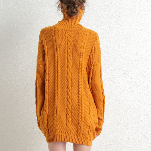 Vestido Suéter Cuello Alto Midi - Image 2