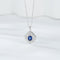 Collar Colgante de Zafiro Retro en Plata S925 - Cadena de Estilo Clásico