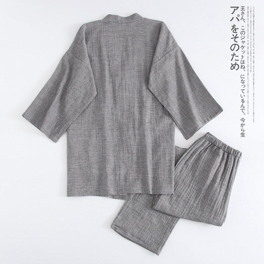 Pijama Kimono de Algodón Tejido Doble Gasa Lavado - Image 4