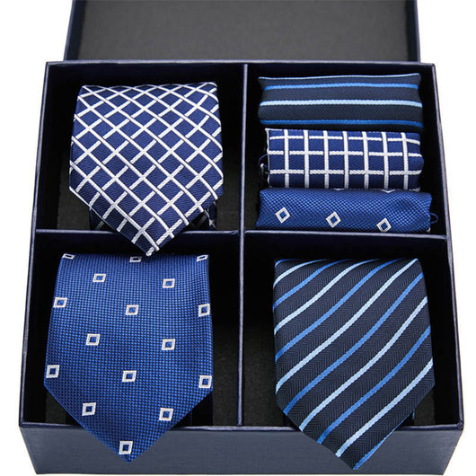 Conjunto Ejecutivo: Corbata a Rayas y Pañuelo de Bolsillo