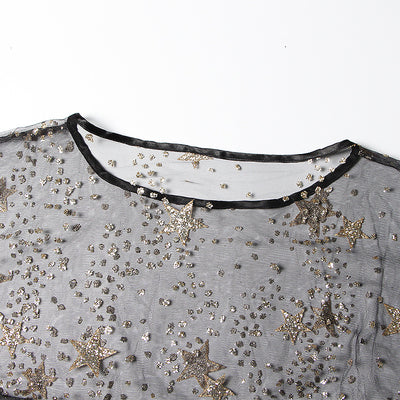 Blusa con Lentejuelas y Mangas Volantes - Protección Solar - Image 5