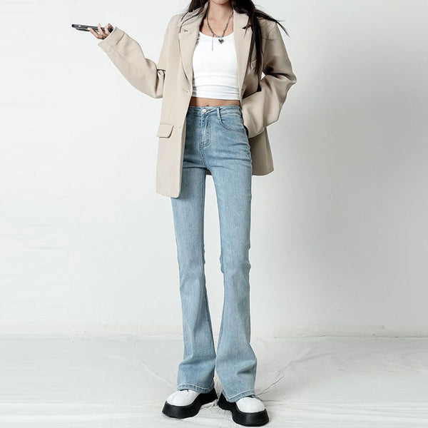 Jeans Skinny de Cintura Alta Ajustados en Tonos Claros para Mujer