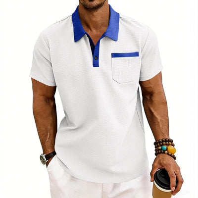 Polo Holgado de Punto Waffle para Hombre - Manga Corta - Image 24
