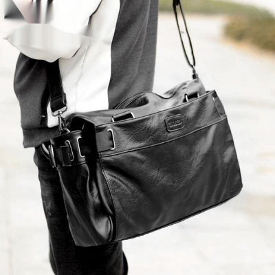 Bolso de Cuero para Hombre - Maletín Casual de Gran Capacidad para Viajes