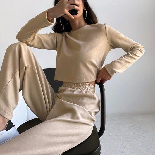 Conjunto Casual de Suéter y Pantalón - Cuello Redondo Manga Larga - Image 8