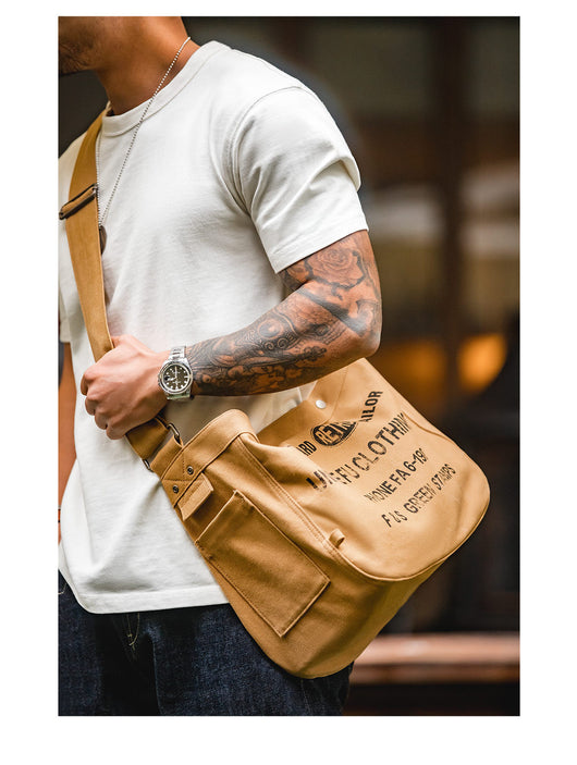Bolsa Mensajera Retro de Gran Capacidad en Lona con Estilo Vintage - Image 13