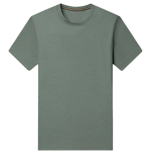 Playera Holgada de Cuello Redondo con Textura Waffle para Hombre - Image 5