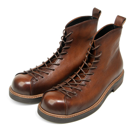 Botas Martin para Hombre de Cuero Genuino Estilo Vintage Amekaji - Image 12