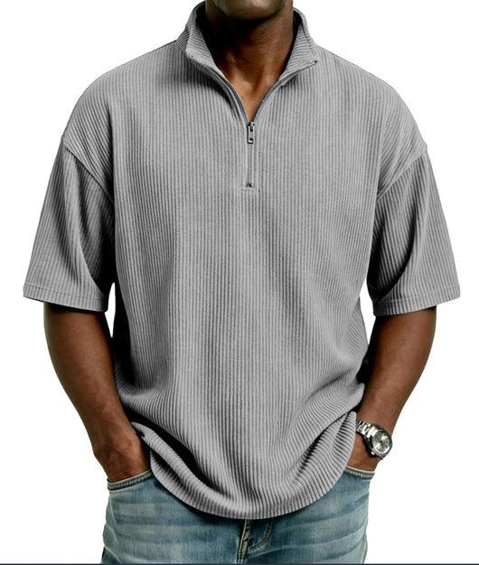 Playera Suelta de Tejido Waffle para Hombre - Comodidad de Verano - Image 8