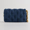 Bolso de Hombro Denim Acolchado Oversize Azul