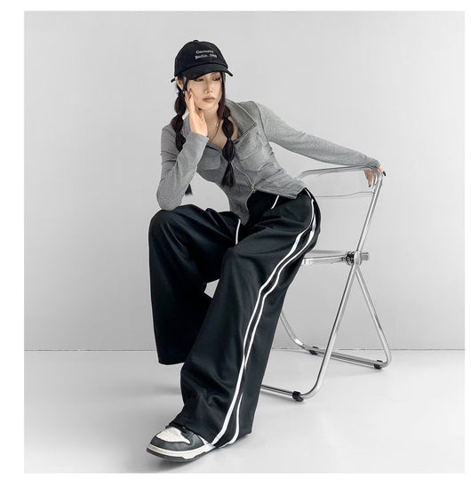 Pantalones Anchos de Talle Alto en Tono Damasco para Mujer - Image 14