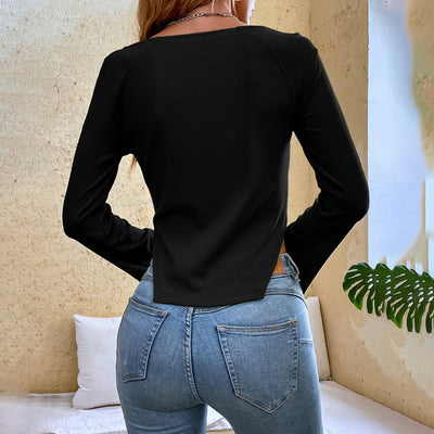 Blusa Elegante Slim Fit con Mangas Acampanadas para Trabajo - Image 12