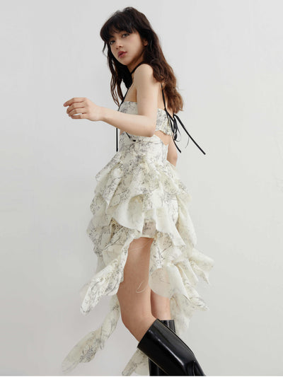Vestido Romántico con Estampado Desmontable y Correa Ajustable - Image 4