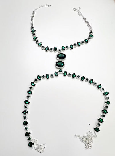 Cadena de Pecho Hip-hop Verde Diamante - Estilo Urbano Moderno - Image 6