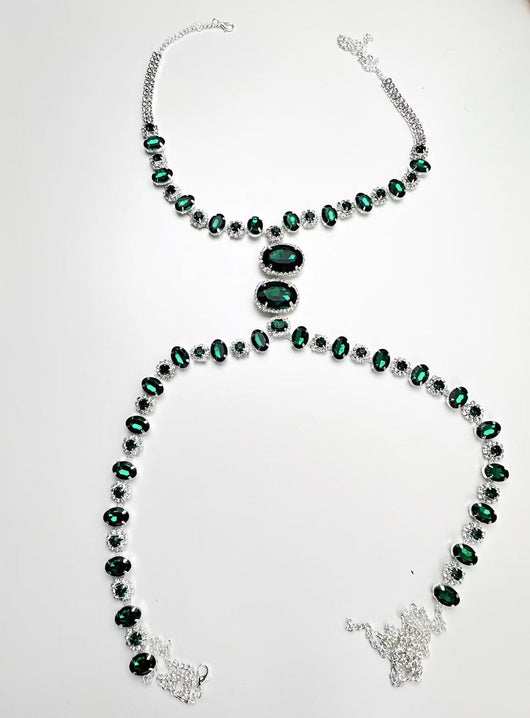 Cadena de Pecho Hip-hop Verde Diamante - Estilo Urbano Moderno - Image 6