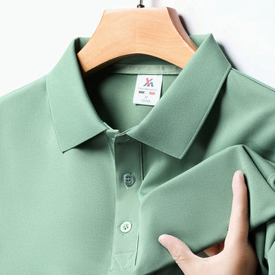 Camiseta Suelta Estilo Coreano con Solapa para Hombre - Image 11