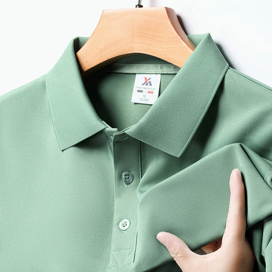 Camiseta Suelta Estilo Coreano con Solapa para Hombre - Image 11