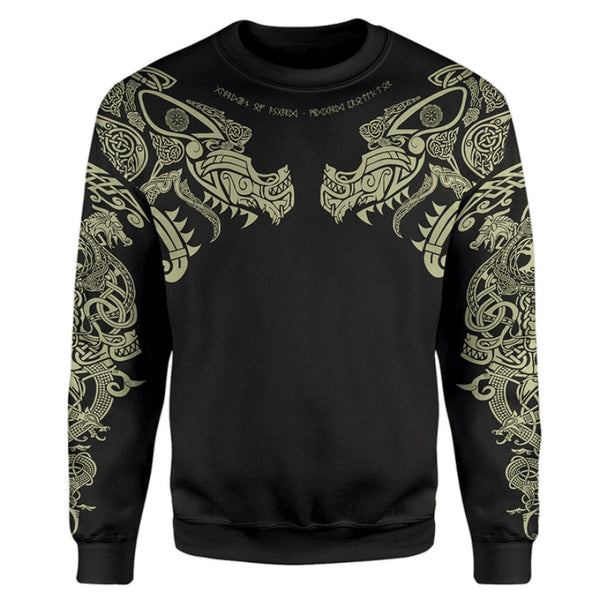 Sudadera Vikinga Harajuku con Estampado D para Hombre