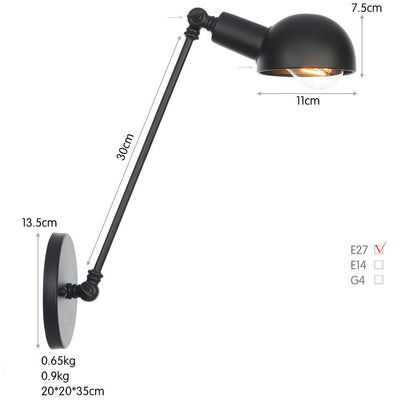 Lámpara de Pared Industrial de Hierro Forjado con Brazo Extensible para Restaurante y Bar - Image 3