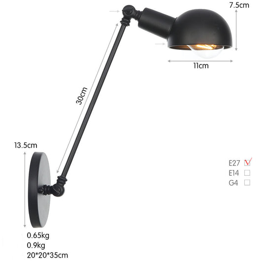 Lámpara de Pared Industrial de Hierro Forjado con Brazo Extensible para Restaurante y Bar - Image 3
