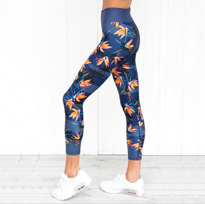 Pantalones Deportivos de Cintura Alta para Yoga - Leggings Fitness con Estampado Elástico - Image 3