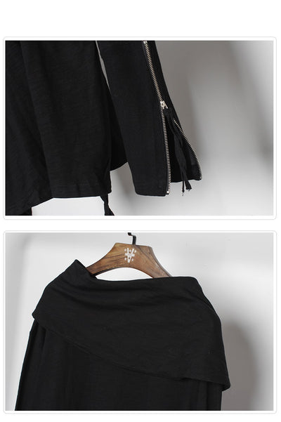 Camiseta Holgada de Cuello Alto Irregular para Hombre - Image 9