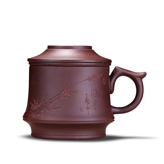 Taza de Té Doble de Cerámica Púrpura Artesanal - Image 5