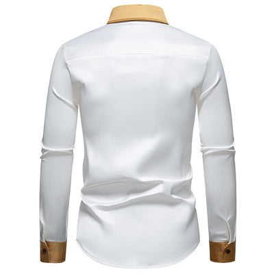 Camisa Manga Larga Satinada Bicolor para Hombre - Image 12