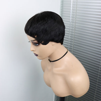 Peluca Corta Rizada Negra para Mujer - Image 11