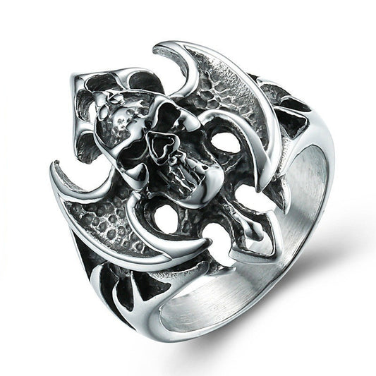 Anillo de Calavera Punk Retro - Joyería de Personalidad Audaz