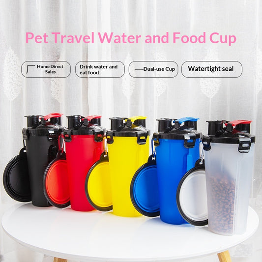 Comedero Portátil Plegable para Perros con Bebedero Colgante