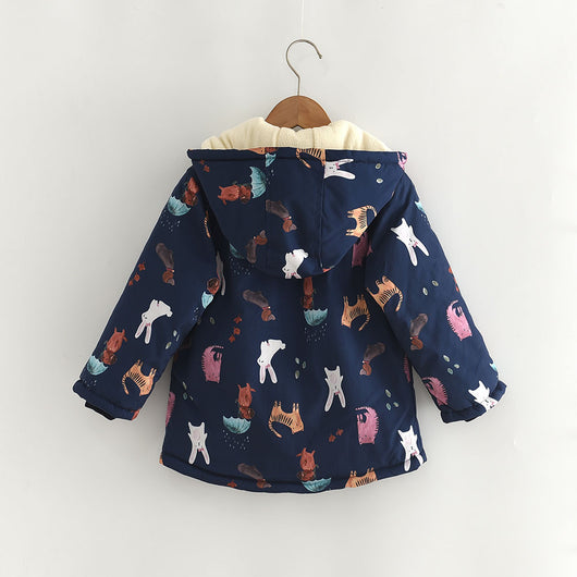 Abrigo Infantil Estampado Cartoon Acolchado a Prueba de Viento - Image 2