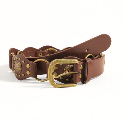 Cinturón Vintage Unisex con Hebilla de Metal Remachado - Estilo Punk Hip Hop - Image 17