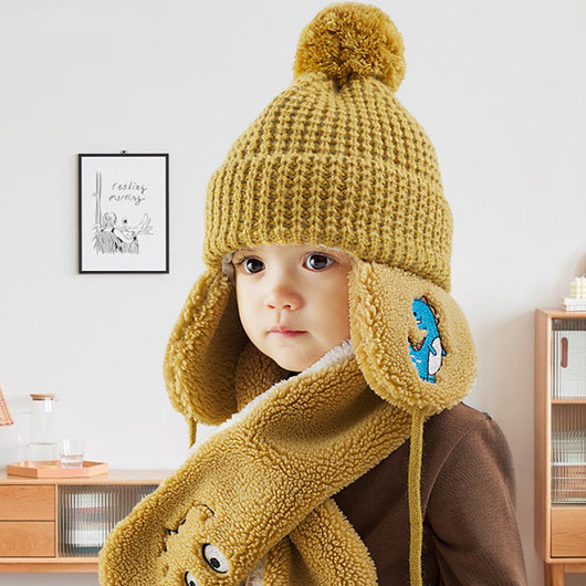 Conjunto de Gorro y Bufanda Polar para Niños