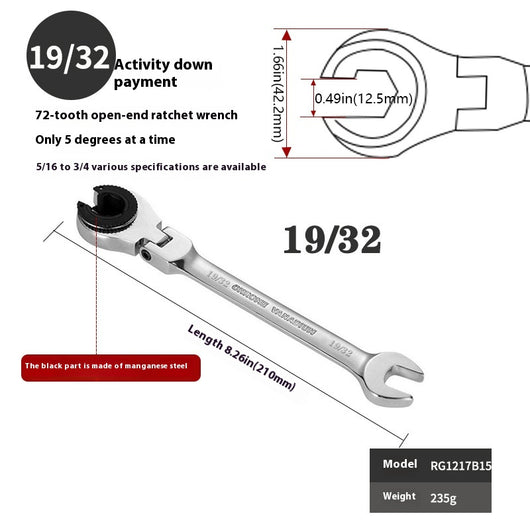 Llave Inglesa Ajustable con Carraca de Tubo Abierto - Image 9