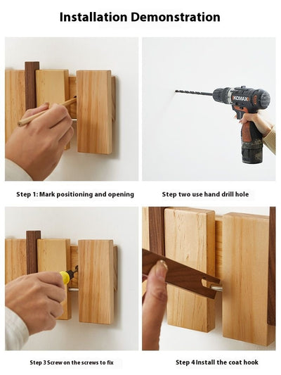 Perchero de Madera Maciza sin Taladro para Pared - Gancho Minimalista para Hogar - Image 22