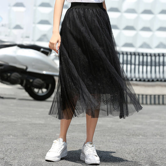 Falda Tutú de Tul Hada Voluminosa Midi para Mujer - Image 13